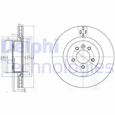 FREN DISKI ON LAND ROVER DISCOVERY 4 L319 RANGE ROVER SPORT 1 L320 SDB000624