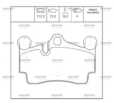 FREN BALATA Q7 2006-2015 / TOUAREG 2002-2010 / Q7 2006-2015 / CAYENNE 2002-2010 (17 JANT) ARKA 7L0698451B