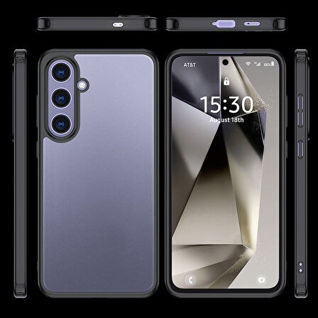 Samsung Galaxy S25 Uyumlu Parmak İzi Yapmayan Arkası Şeffaf Kamera Korumalı Telefon Kılıfı Kapak