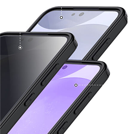 Samsung Galaxy S25 Plus Uyumlu Parmak İzi Yapmayan Arkası Şeffaf Kamera Korumalı Telefon Kılıfı Kapak