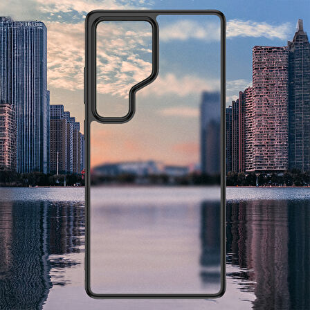 Samsung Galaxy S25 Ultra Uyumlu Parmak İzi Yapmayan Arkası Şeffaf Kamera Korumalı Telefon Kılıfı Kapak