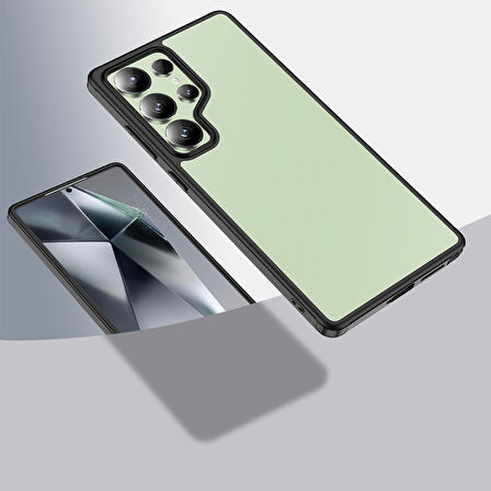 Samsung Galaxy S25 Ultra Uyumlu Parmak İzi Yapmayan Arkası Şeffaf Kamera Korumalı Telefon Kılıfı Kapak