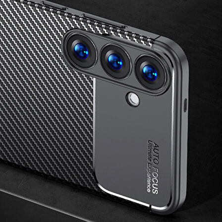Samsung Galaxy S25 Plus Uyumlu Kılıf Karbon Tasarım Kamera Korumalı Silikon Telefon Kılıfı Kapak