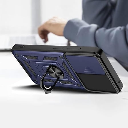 Honor 200 Pro ile Uyumlu Kılıf Magnetik Standlı Kamera Korumalı Sürgülü Kapak