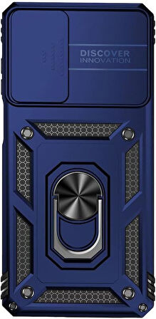 Honor 90 5G ile Uyumlu Kılıf Magnetik Standlı Kamera Korumalı Sürgülü Kapak