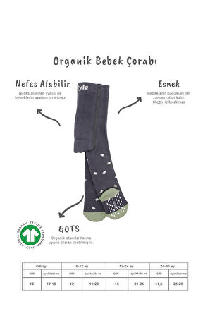 Bistyle Tekli Puan Kaymaz Havlu Külotlu Çorap BS50502 Antrasit