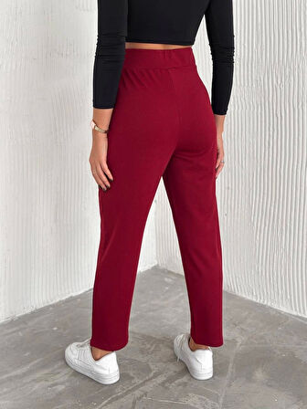 örme krep pantolon çift düğmeli