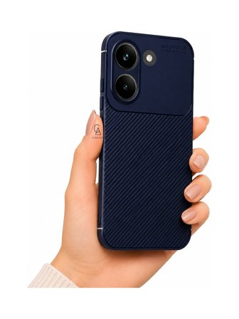 Xiaomi Poco X8 Pro Uyumlu Kılıf Karbon Tasarım Kamera Korumalı Silikon Telefon Kılıfı Kapak