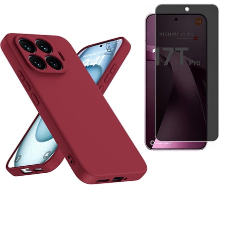 Xiaomi Mi 17T Pro Uyumlu Içi Kadife Lansman Kılıf ve Hayalet Privacy Ekran Koruyucu Set