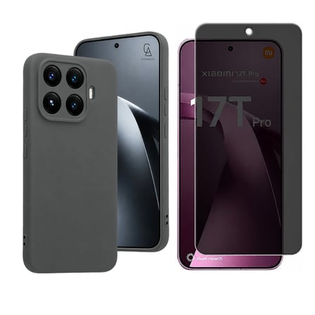 Xiaomi Mi 17T Pro Uyumlu Içi Kadife Lansman Kılıf ve Hayalet Privacy Ekran Koruyucu Set