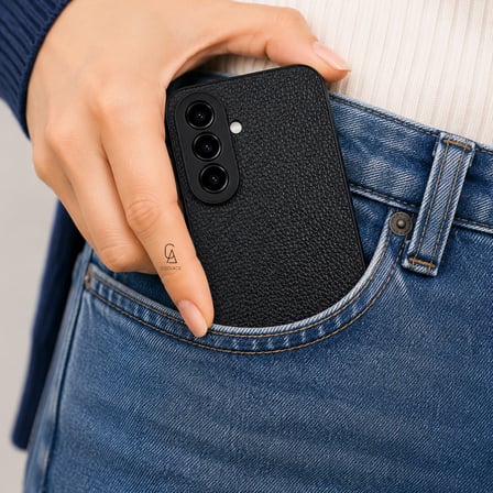 Samsung Galaxy A27 Uyumlu Deri Dokulu Silikon Telefon Kılıfı ve Şeffaf Temperli Cam Ekran Koruyucu