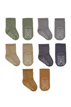 Bistyle 5'Li Penye Kaymaz Düz Soket Çorap 10121 Yeşil