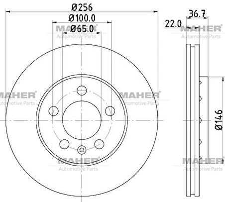 FREN DİSKİ GOLF4 1998-2004 / A3 / TOLEDO / POLO / OCTAVİA / FABIA ÖN 256MM 1J0615301D (2 ADET)