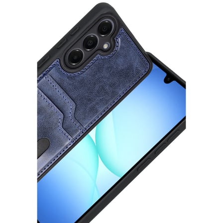 Samsung Galaxy A17 Uyumlu Deri Kartvizitli Kartlıklı Premium Telefon Kılıfı Kapak