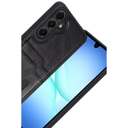 Samsung Galaxy A17 Uyumlu Deri Kartvizitli Kartlıklı Premium Telefon Kılıfı Kapak