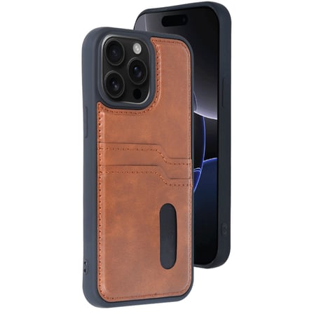 Apple iPhone 15 Pro Max Uyumlu Deri Kartvizitli Kartlıklı Premium Telefon Kılıfı Kapak
