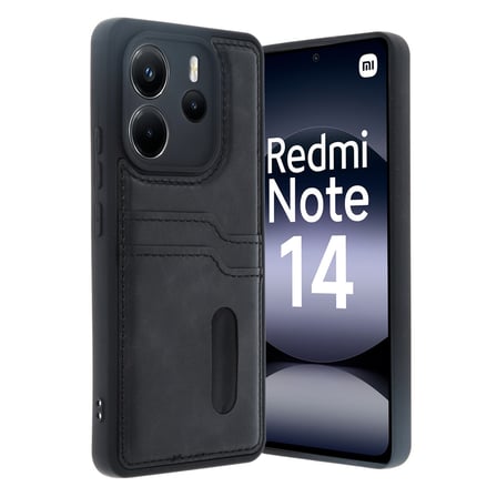 Xiaomi Redmi Note 14 4G Uyumlu Deri Kartvizitli Kartlıklı Premium Telefon Kılıfı Kapak