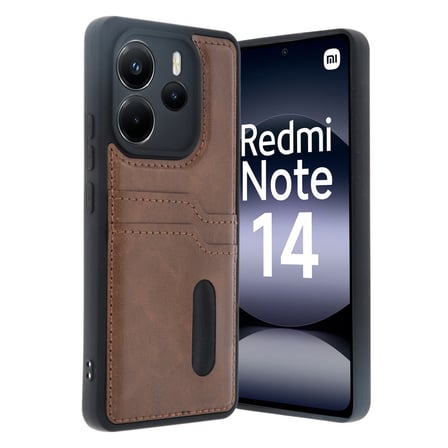 Xiaomi Redmi Note 14 4G Uyumlu Deri Kartvizitli Kartlıklı Premium Telefon Kılıfı Kapak