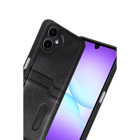 Samsung Galaxy A07 Uyumlu Deri Kartvizitli Kartlıklı Premium Telefon Kılıfı Kapak