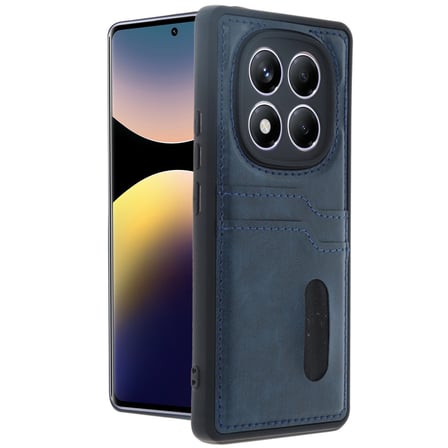 Xiaomi Redmi Note 14 Pro 4G Uyumlu Deri Kartvizitli Kartlıklı Premium Telefon Kılıfı Kapak