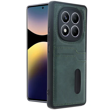 Xiaomi Redmi Note 14 Pro 4G Uyumlu Deri Kartvizitli Kartlıklı Premium Telefon Kılıfı Kapak