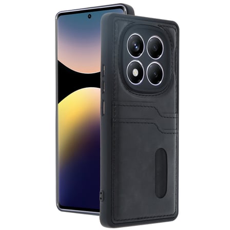 Xiaomi Redmi Note 14 Pro 5G Uyumlu Deri Kartvizitli Kartlıklı Premium Telefon Kılıfı Kapak