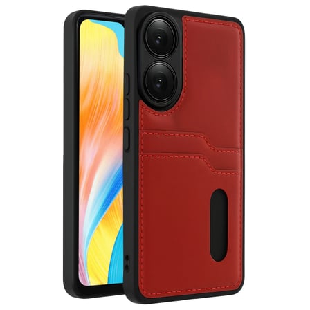 Oppo A38 Uyumlu Deri Kartvizitli Kartlıklı Premium Telefon Kılıfı Kapak