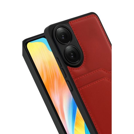 Oppo A38 Uyumlu Deri Kartvizitli Kartlıklı Premium Telefon Kılıfı Kapak