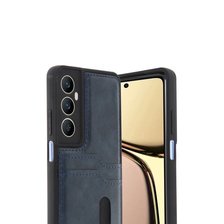 Realme C65 Uyumlu Deri Kartvizitli Kartlıklı Premium Telefon Kılıfı Kapak