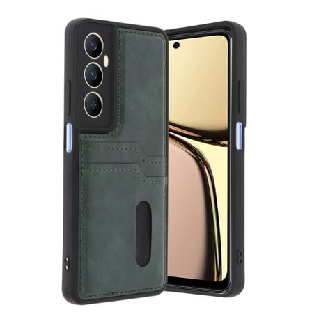 Realme C65 Uyumlu Deri Kartvizitli Kartlıklı Premium Telefon Kılıfı Kapak