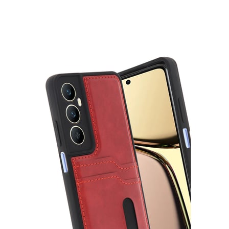 Realme C65 Uyumlu Deri Kartvizitli Kartlıklı Premium Telefon Kılıfı Kapak