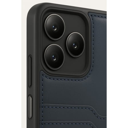 Realme Note 50 4G Uyumlu Deri Kartvizitli Kartlıklı Premium Telefon Kılıfı Kapak