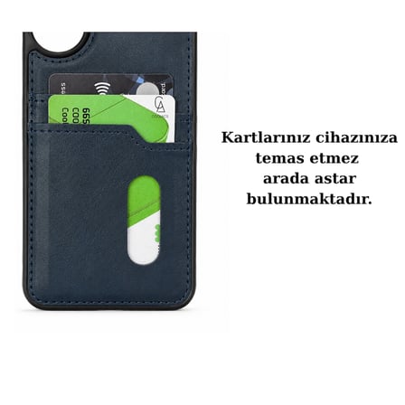 Samsung Galaxy A35 5G Uyumlu Deri Kartvizitli Kartlıklı Premium Telefon Kılıfı Kapak