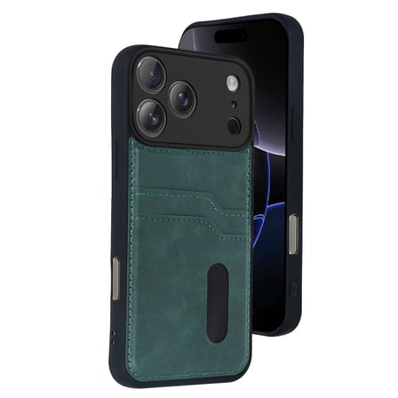 Apple iPhone 17 Pro Max Uyumlu Deri Kartvizitli Kartlıklı Premium Telefon Kılıfı Kapak
