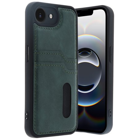 Apple iPhone 16E Uyumlu Deri Kartvizitli Kartlıklı Premium Telefon Kılıfı Kapak