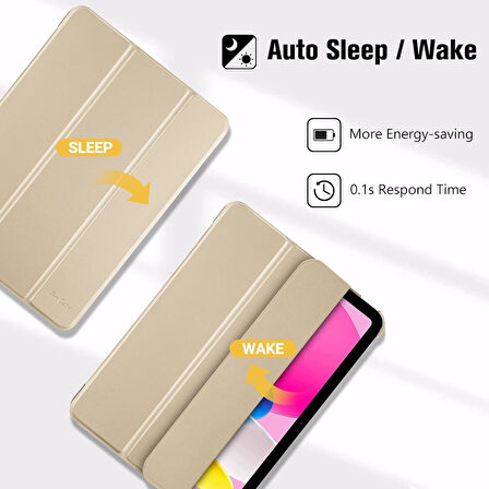 Apple iPad A16 11.Nesil 2025 Smart Folio Cover Akıllı Uyku Modlu Pu Deri Standlı Tablet Kılıfı