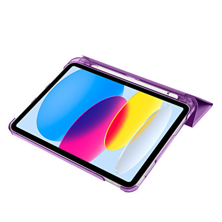Apple iPad A16 11.Nesil 2025 Smart Folio Cover Akıllı Uyku Modlu Pu Deri Standlı Tablet Kılıfı