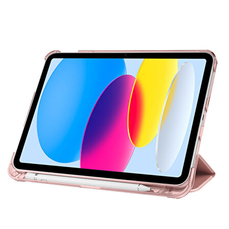 Apple iPad A16 11.Nesil 2025 Smart Folio Cover Akıllı Uyku Modlu Pu Deri Standlı Tablet Kılıfı