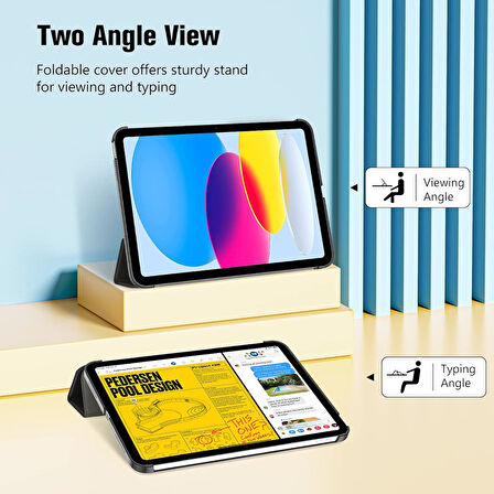 Apple iPad A16 11.Nesil 2025 Smart Folio Cover Akıllı Uyku Modlu Pu Deri Standlı Tablet Kılıfı