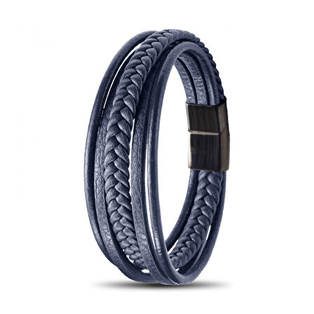  FM Mavi Çoklu Deri Bileklik 31833B1D2 