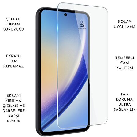 Samsung Galaxy A55 5G Uyumlu Kılıf Esnek Silikon Telefon Kılıfı ve Temperli Cam Ekran Koruyucu