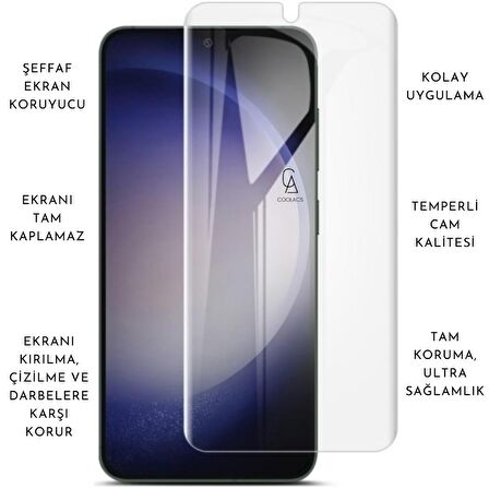 Samsung Galaxy S24 Plus Uyumlu Kılıf Esnek Silikon Telefon Kılıfı ve Temperli Cam Ekran Koruyucu