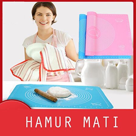 30*40 cm Hamur Matı Silikon Ölçekli Kullanımı Kolay Hamur Açma Matı (4401)