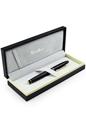Scrikss Noble 35 Mat Siyah Altın Roller Kalem