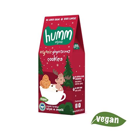 Humm Organik Zencefilli ve Tarçınlı Vegan Kurabiye 55 Gr 