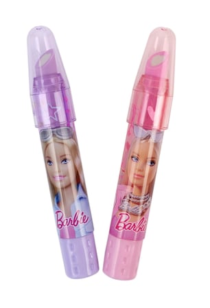 BakGelAl Lisanslı Barbie Kalp Uçlu Çevirmeli Kalem Silgi Kapaklı Okul Kırtasiye Ürünü