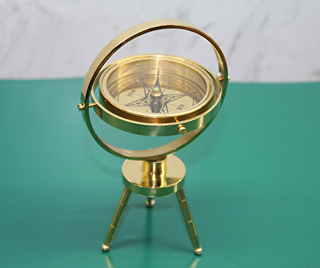 Pirinç Masa Üstü Pusula Model 2 