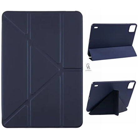 Xiaomi Pad 7 11.2 inç Uyumlu Kılıf 3 Farklı Stand Kalemlikli Tri Folding Tablet Kılıfı