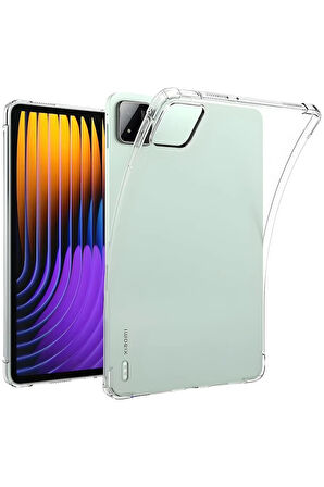 Xiaomi Pad 7 Pro 11.2 Inç ile Uyumlu Şeffaf Esnek Silikon Tablet Kılıfı