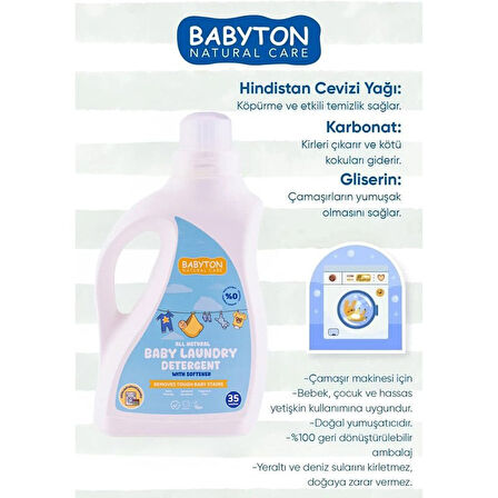 Babyton Doğal Bebek Çamaşır Sabunu Bitkisel Deterjan 1000 ml